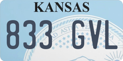 KS license plate 833GVL