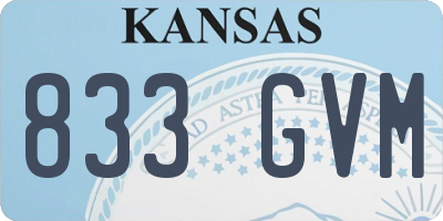 KS license plate 833GVM
