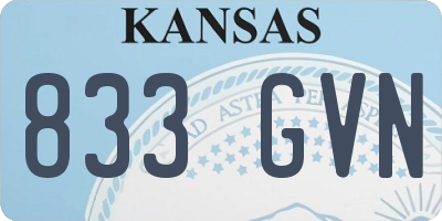 KS license plate 833GVN