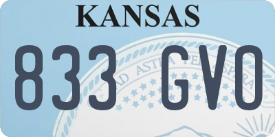 KS license plate 833GVO