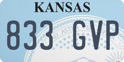 KS license plate 833GVP