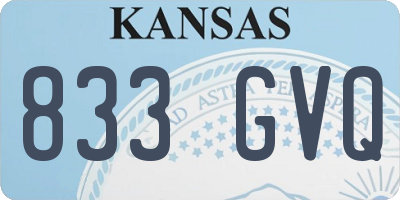 KS license plate 833GVQ