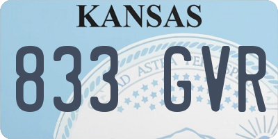 KS license plate 833GVR