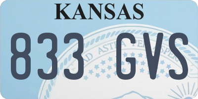 KS license plate 833GVS