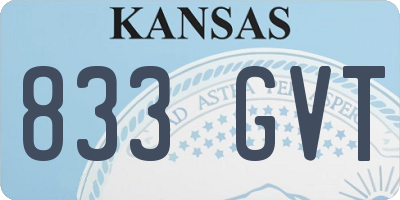 KS license plate 833GVT