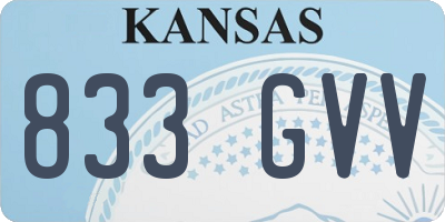 KS license plate 833GVV