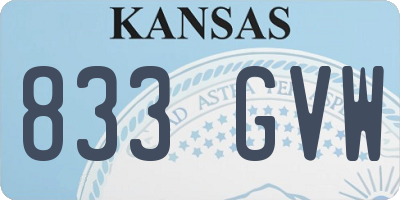 KS license plate 833GVW