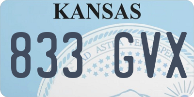 KS license plate 833GVX