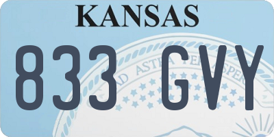 KS license plate 833GVY