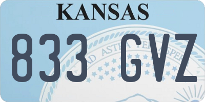 KS license plate 833GVZ