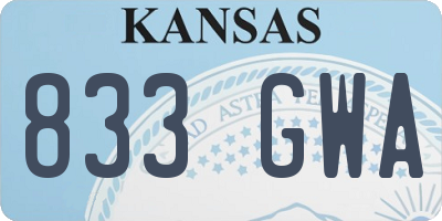 KS license plate 833GWA
