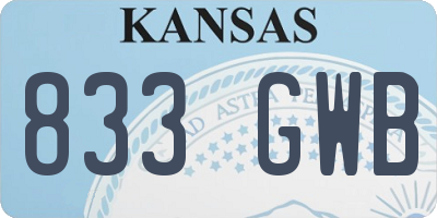 KS license plate 833GWB