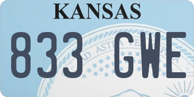 KS license plate 833GWE