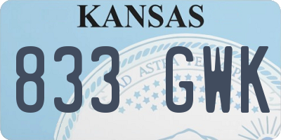 KS license plate 833GWK