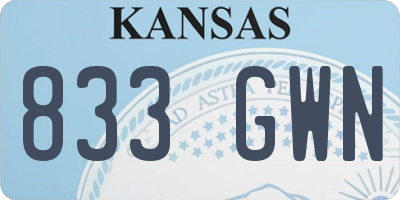 KS license plate 833GWN
