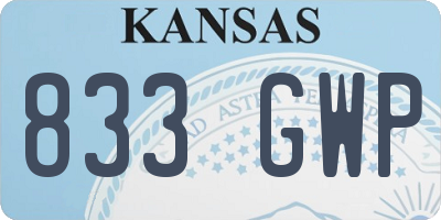 KS license plate 833GWP