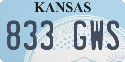 KS license plate 833GWS