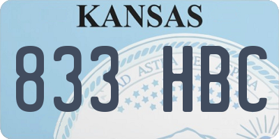 KS license plate 833HBC
