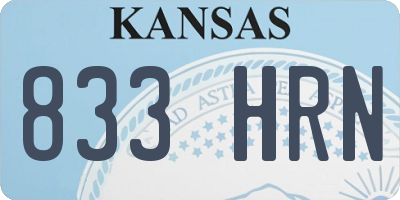 KS license plate 833HRN