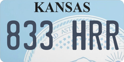 KS license plate 833HRR