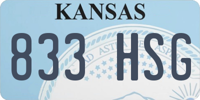 KS license plate 833HSG