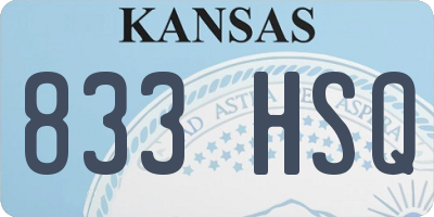 KS license plate 833HSQ