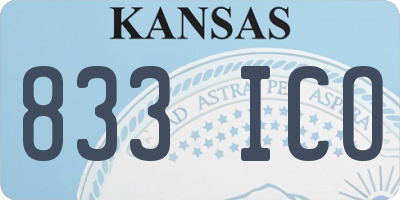 KS license plate 833ICO