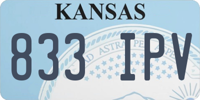 KS license plate 833IPV