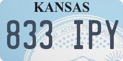 KS license plate 833IPY