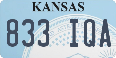 KS license plate 833IQA