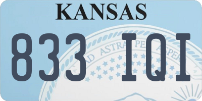 KS license plate 833IQI