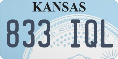 KS license plate 833IQL