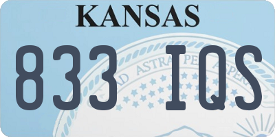 KS license plate 833IQS