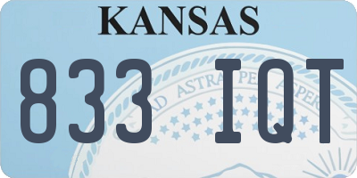KS license plate 833IQT