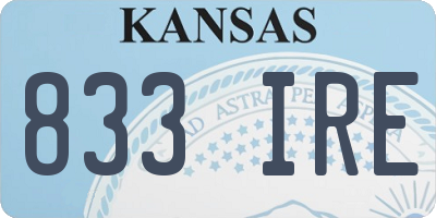 KS license plate 833IRE
