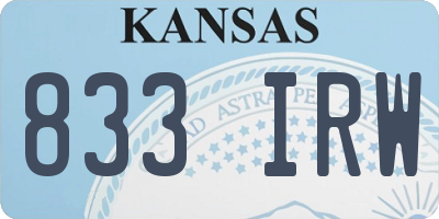 KS license plate 833IRW