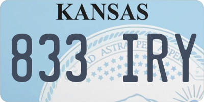 KS license plate 833IRY