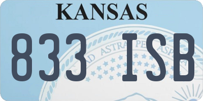 KS license plate 833ISB