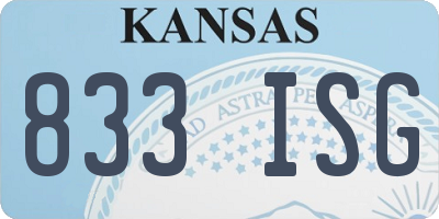KS license plate 833ISG