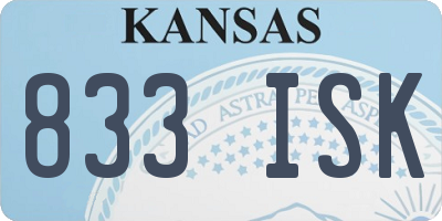 KS license plate 833ISK