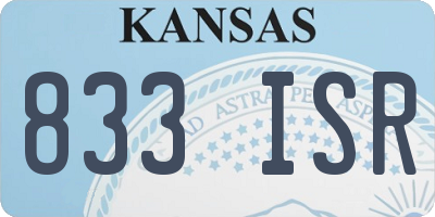 KS license plate 833ISR