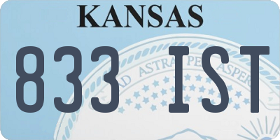 KS license plate 833IST