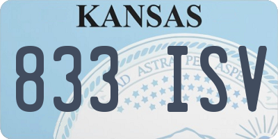 KS license plate 833ISV