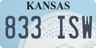 KS license plate 833ISW