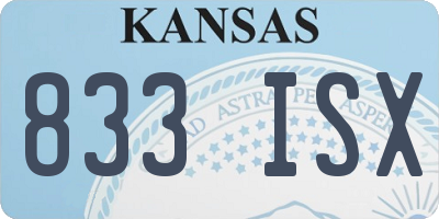 KS license plate 833ISX