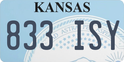 KS license plate 833ISY