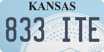 KS license plate 833ITE