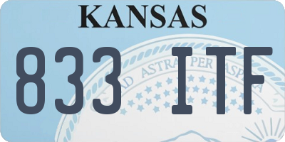 KS license plate 833ITF