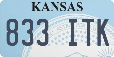 KS license plate 833ITK