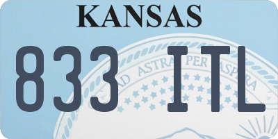 KS license plate 833ITL